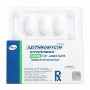 Azithromycin 500 mg, Zithromax packaging
