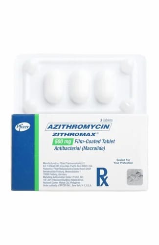 Azithromycin 500 mg, Zithromax packaging
